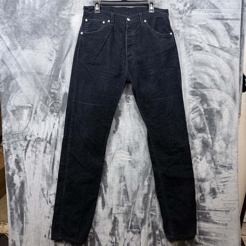 Levi's 551 Corduroy Pants Mens 36x36 Black Straight Leg Ribbed Trousers